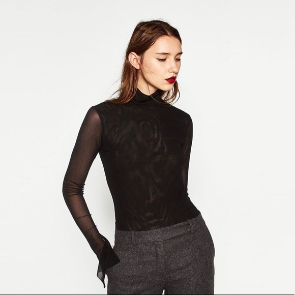 Zara tulle high neck top - Picture 2 of 5